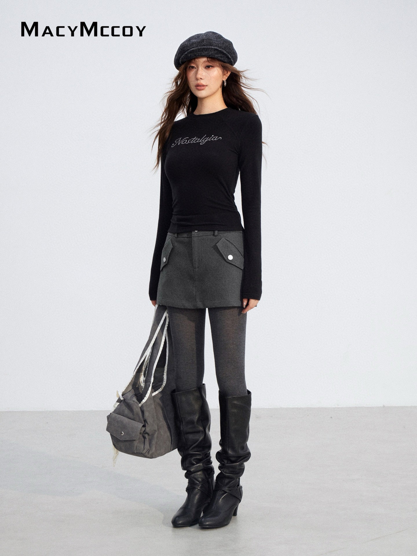 MacyMccoy MMC2025202 Diamond round neck brushed base shirt