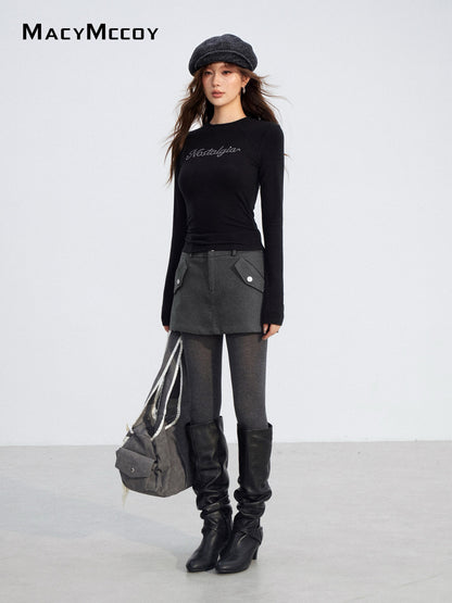 MacyMccoy MMC2025202 Diamond round neck brushed base shirt