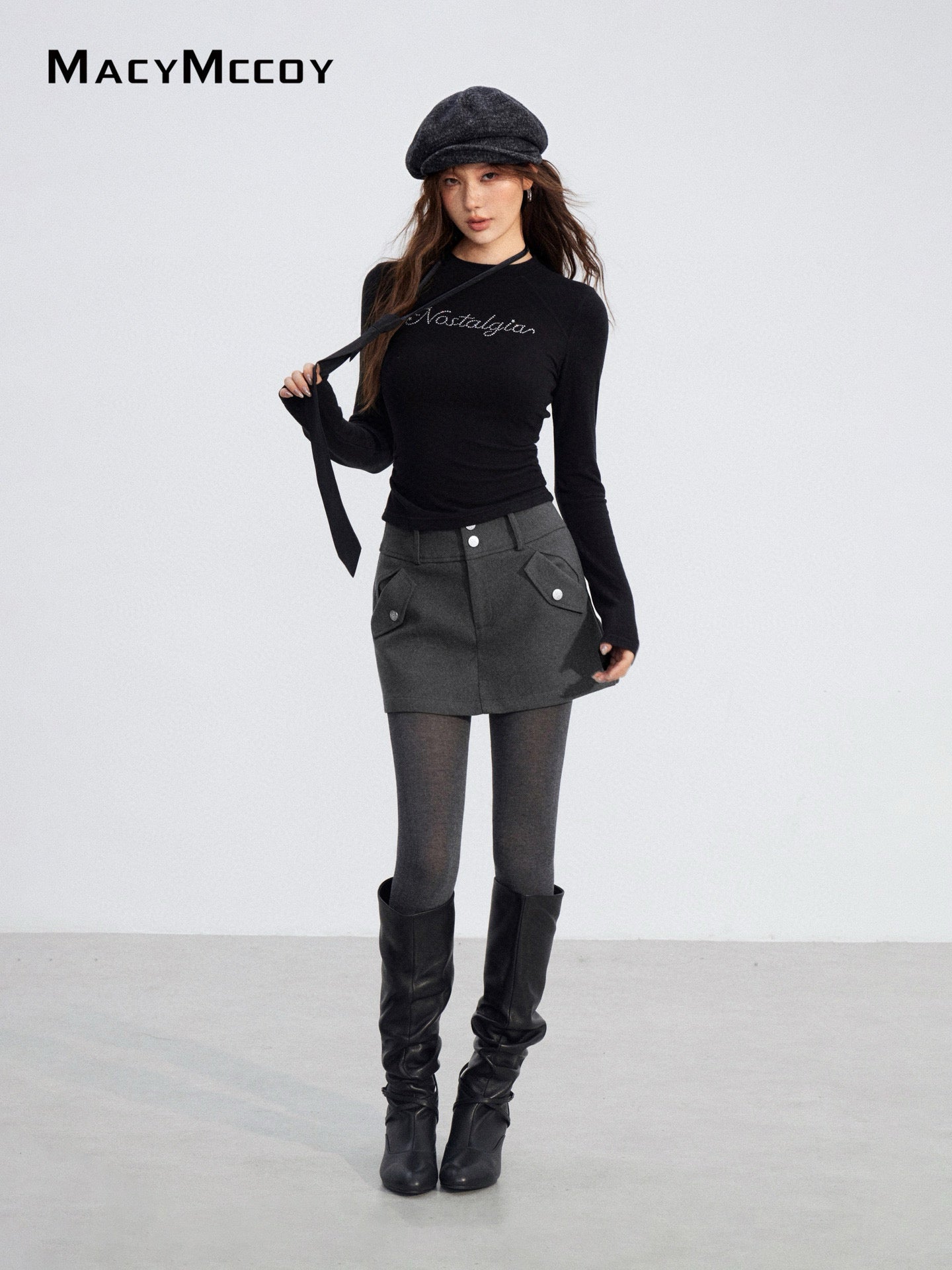 MacyMccoy MMC2025202 Diamond round neck brushed base shirt