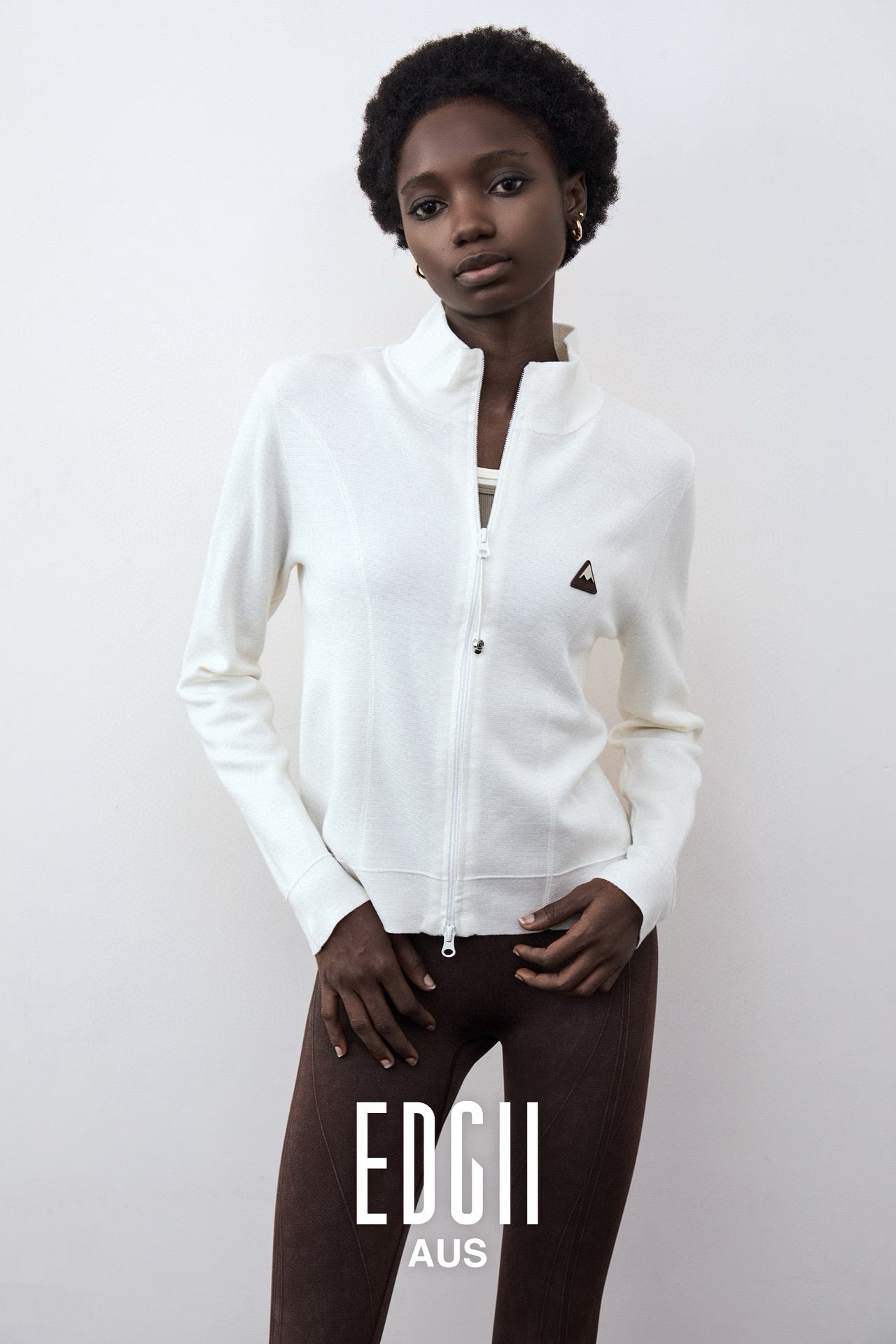 EDGII ED50AW12010 Double zipper knitted cardigan