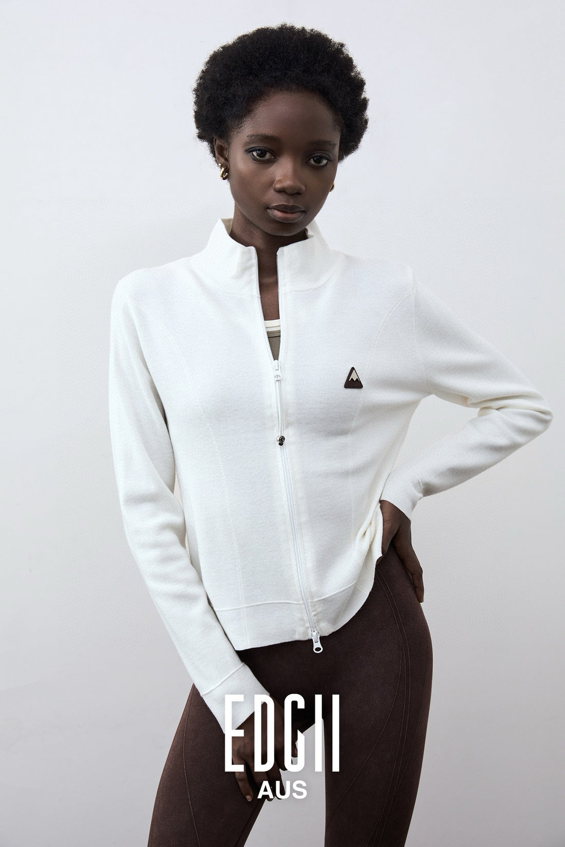 EDGII ED50AW12010 Double zipper knitted cardigan