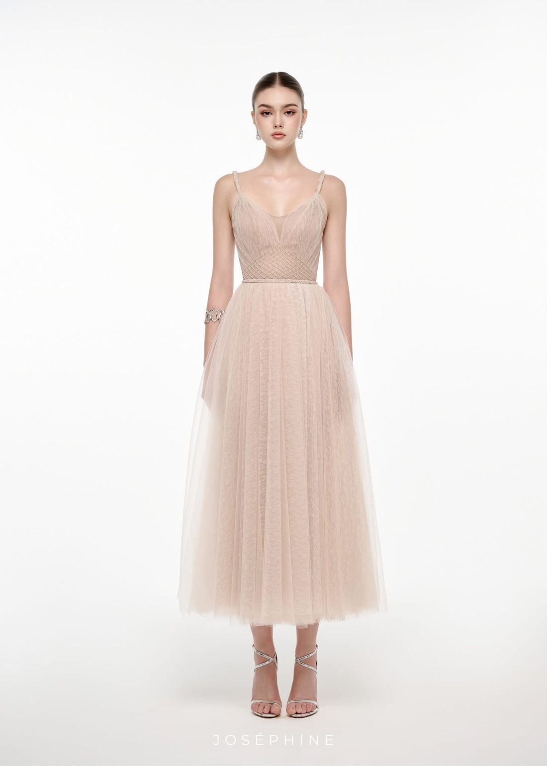 Josephine Velia Dress (Beige)