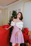 Masion Wester Pink Bow Mini Dress
