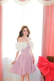 Masion Wester Pink Bow Mini Dress