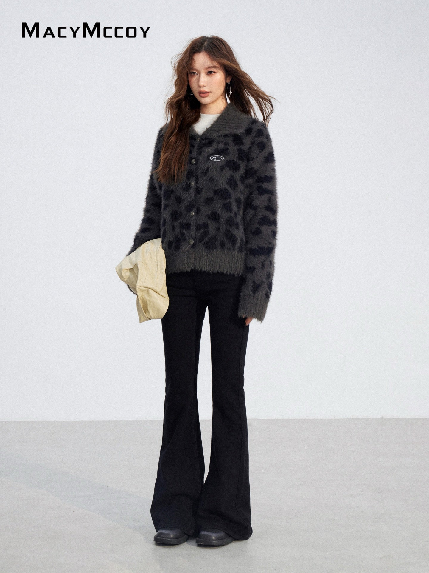 MacyMccoy MMC2025206 Mink fur leopard print sweater