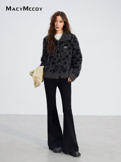 MacyMccoy MMC2025206 Mink fur leopard print sweater