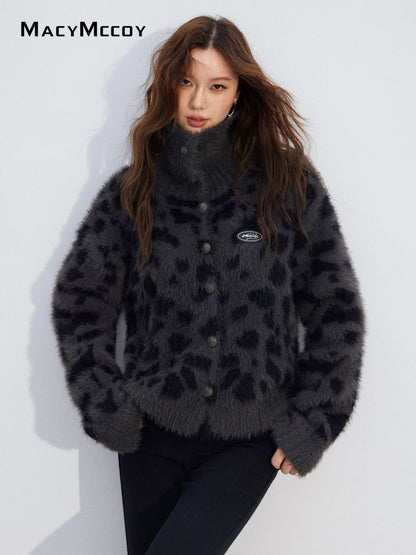 MacyMccoy MMC2025206 Mink fur leopard print sweater
