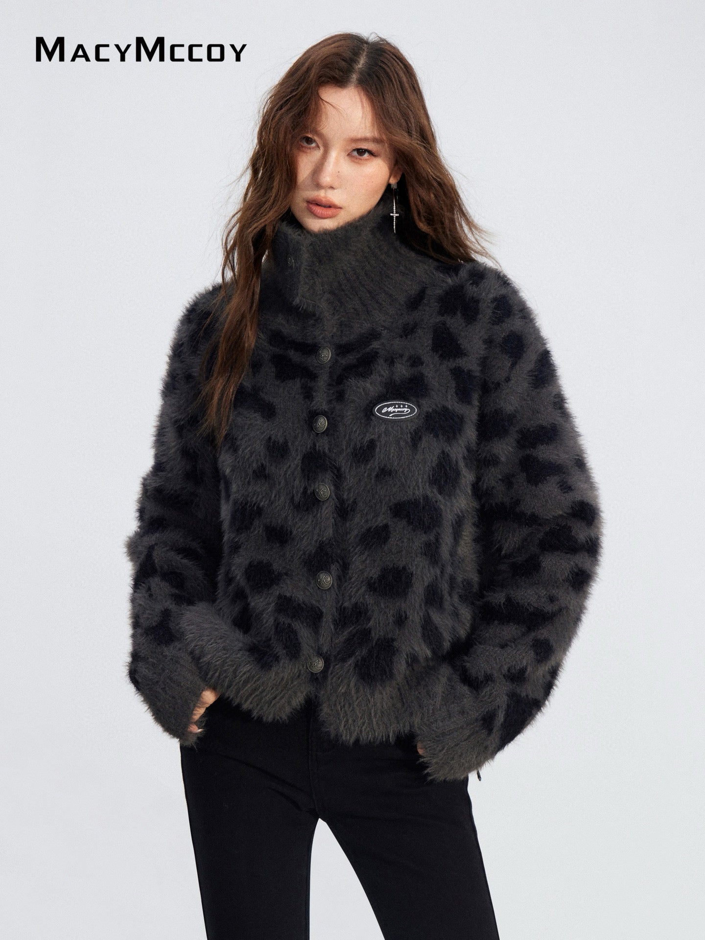 MacyMccoy MMC2025206 Mink fur leopard print sweater