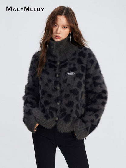 MacyMccoy MMC2025206 Mink fur leopard print sweater