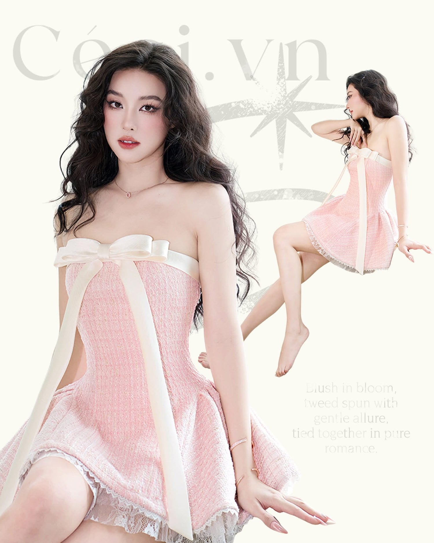 Ceci Alissa Tweed Dress (Pink)
