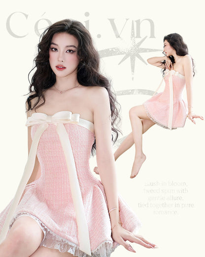 Ceci Alissa Tweed Dress (Pink)