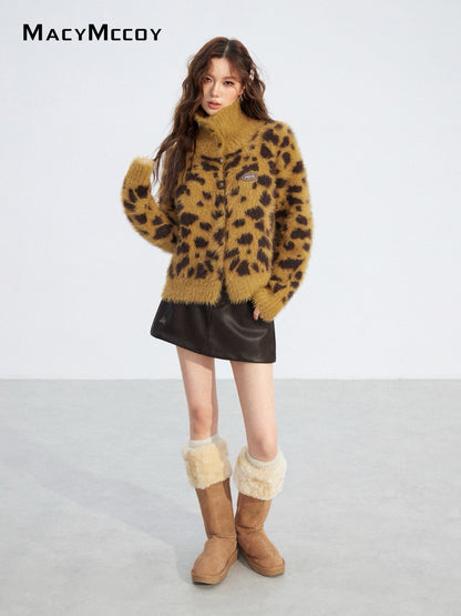 MacyMccoy MMC2025206 Mink fur leopard print sweater