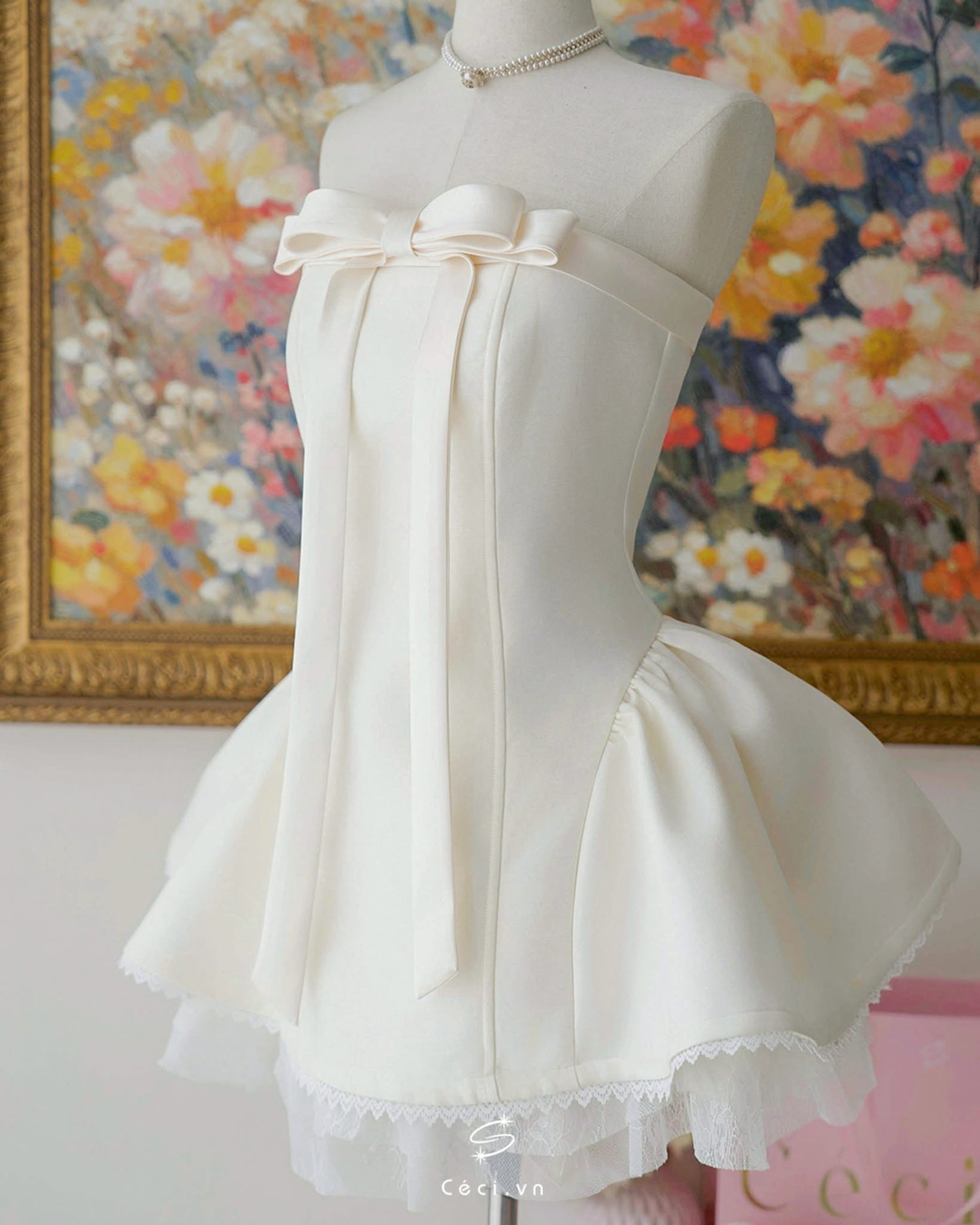 Ceci Alissa Tafta Dress (Cream)