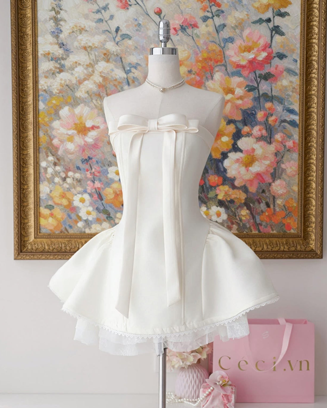 Ceci Alissa Tafta Dress (Cream)