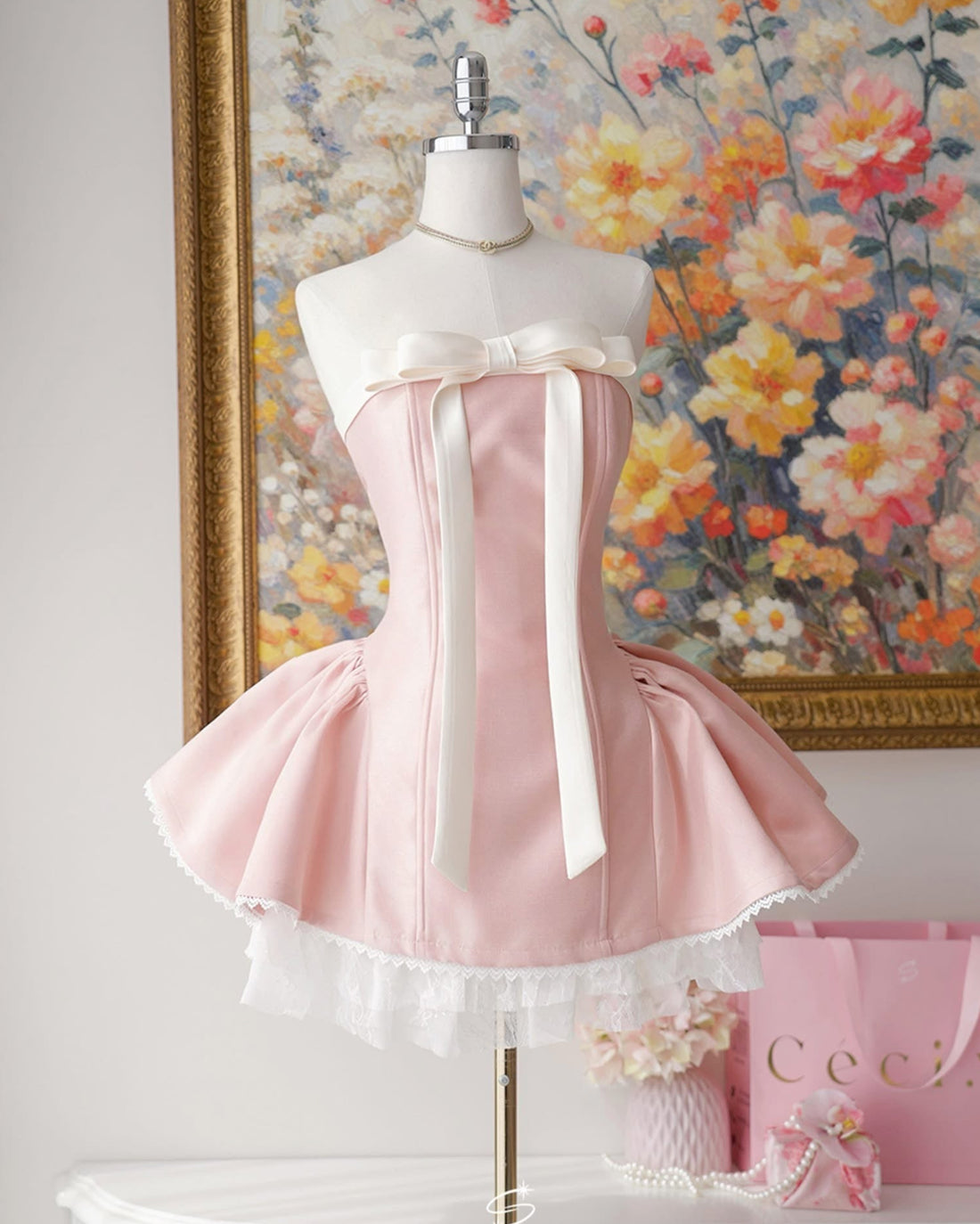 Ceci Alissa Tafta Dress (Pink)
