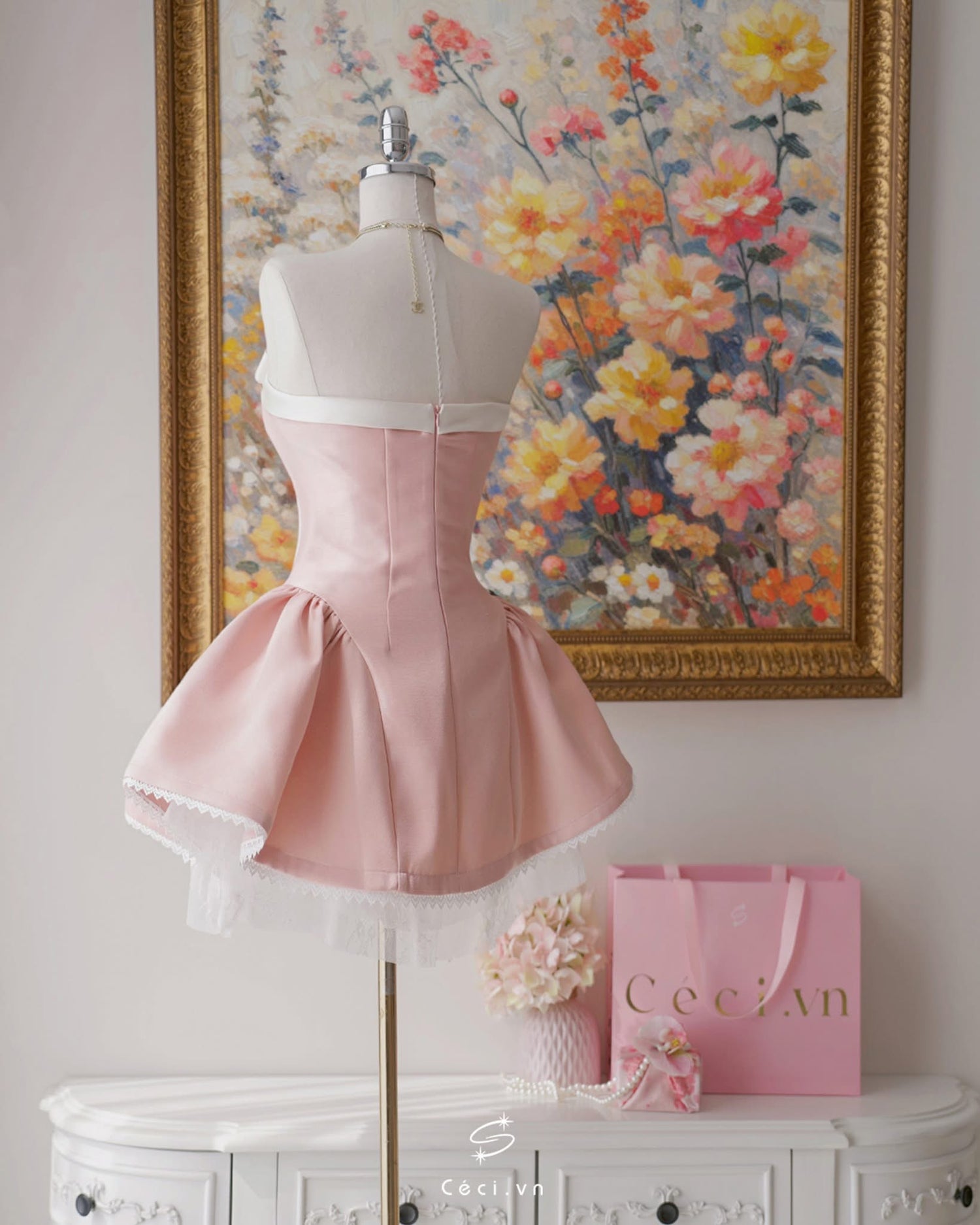 Ceci Alissa Tafta Dress (Pink)