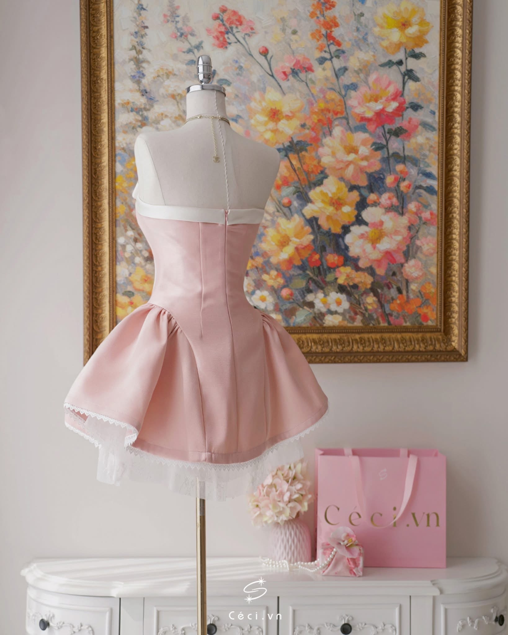 Ceci Alissa Tafta Dress (Pink)