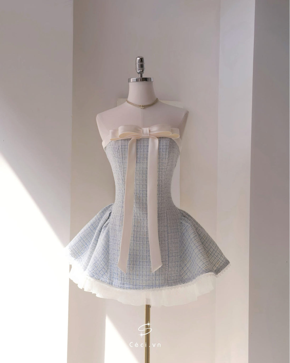 Ceci Alissa Tweed Dress (Blue)