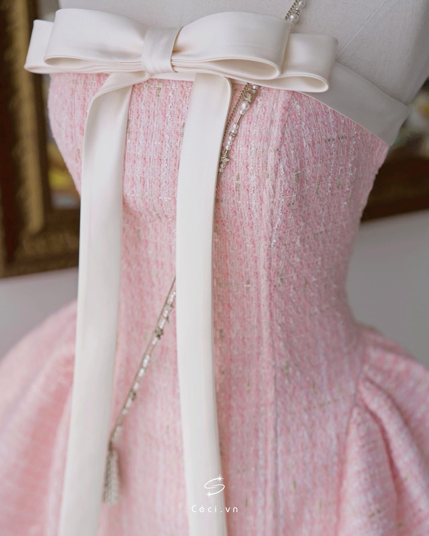 Ceci Alissa Tweed Dress (Pink)