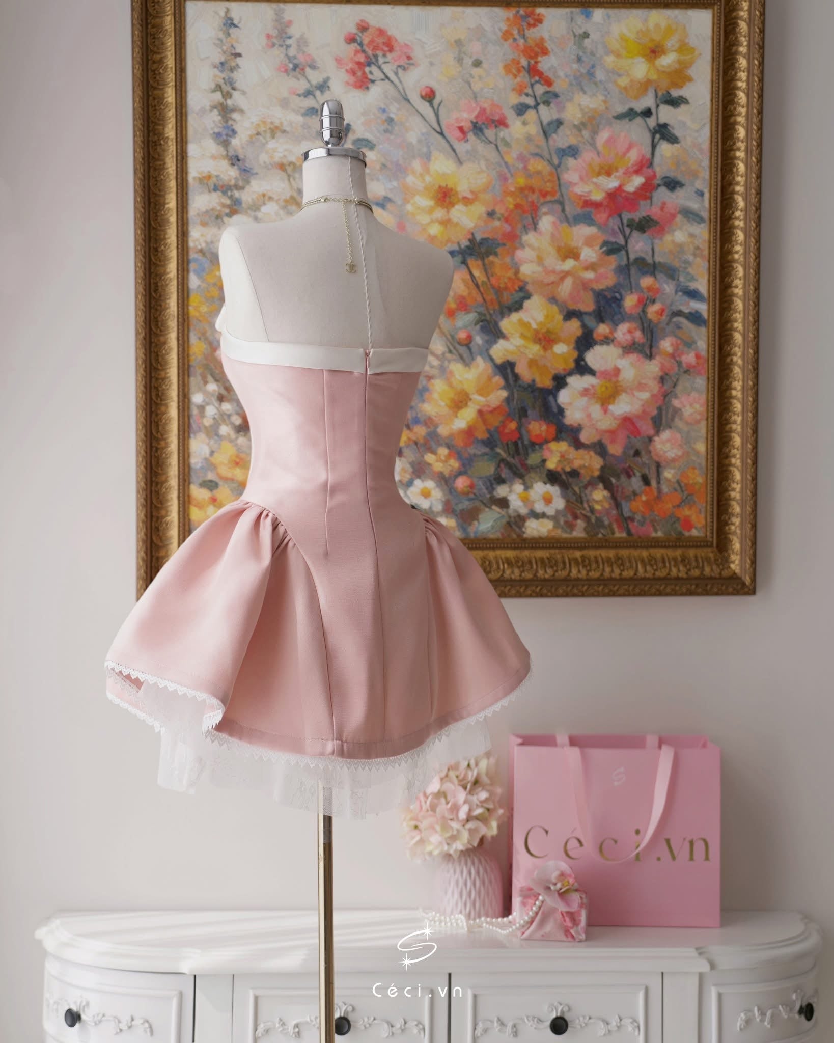 Ceci Alissa Tafta Dress (Pink)