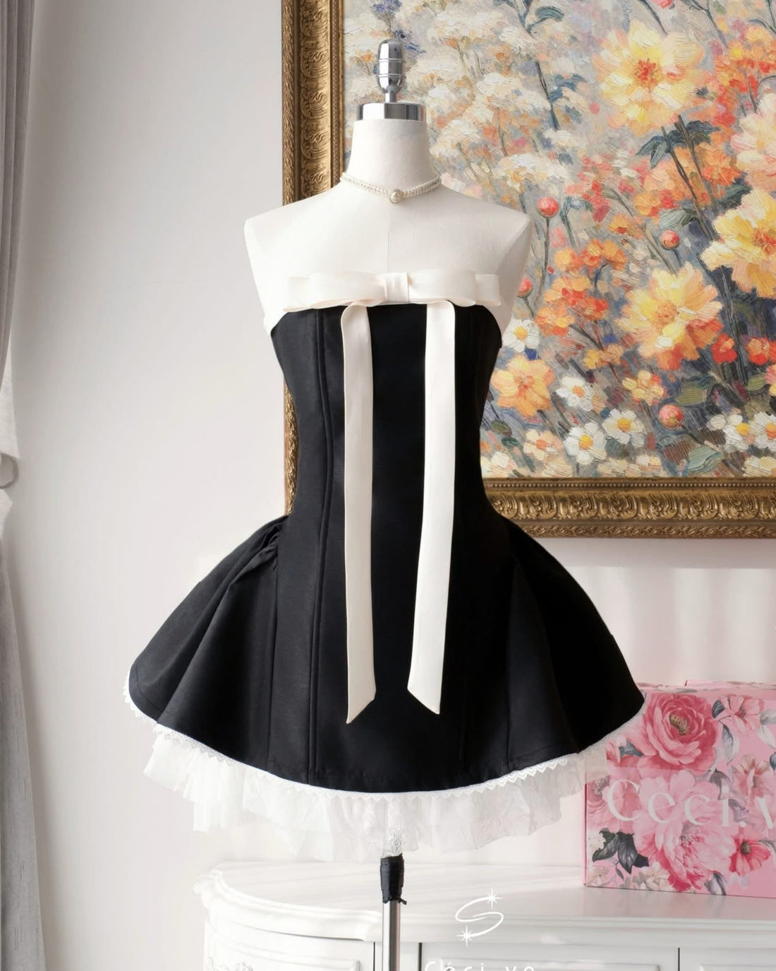 Ceci Alissa Tafta Dress (Black)