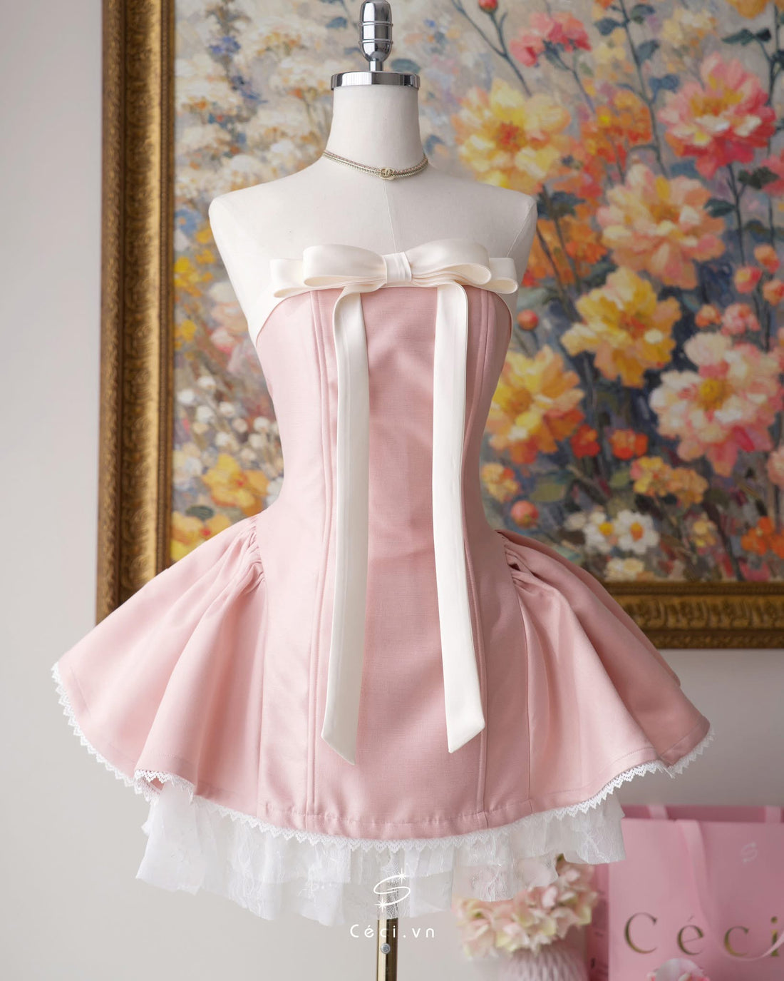 Ceci Alissa Tafta Dress (Pink)