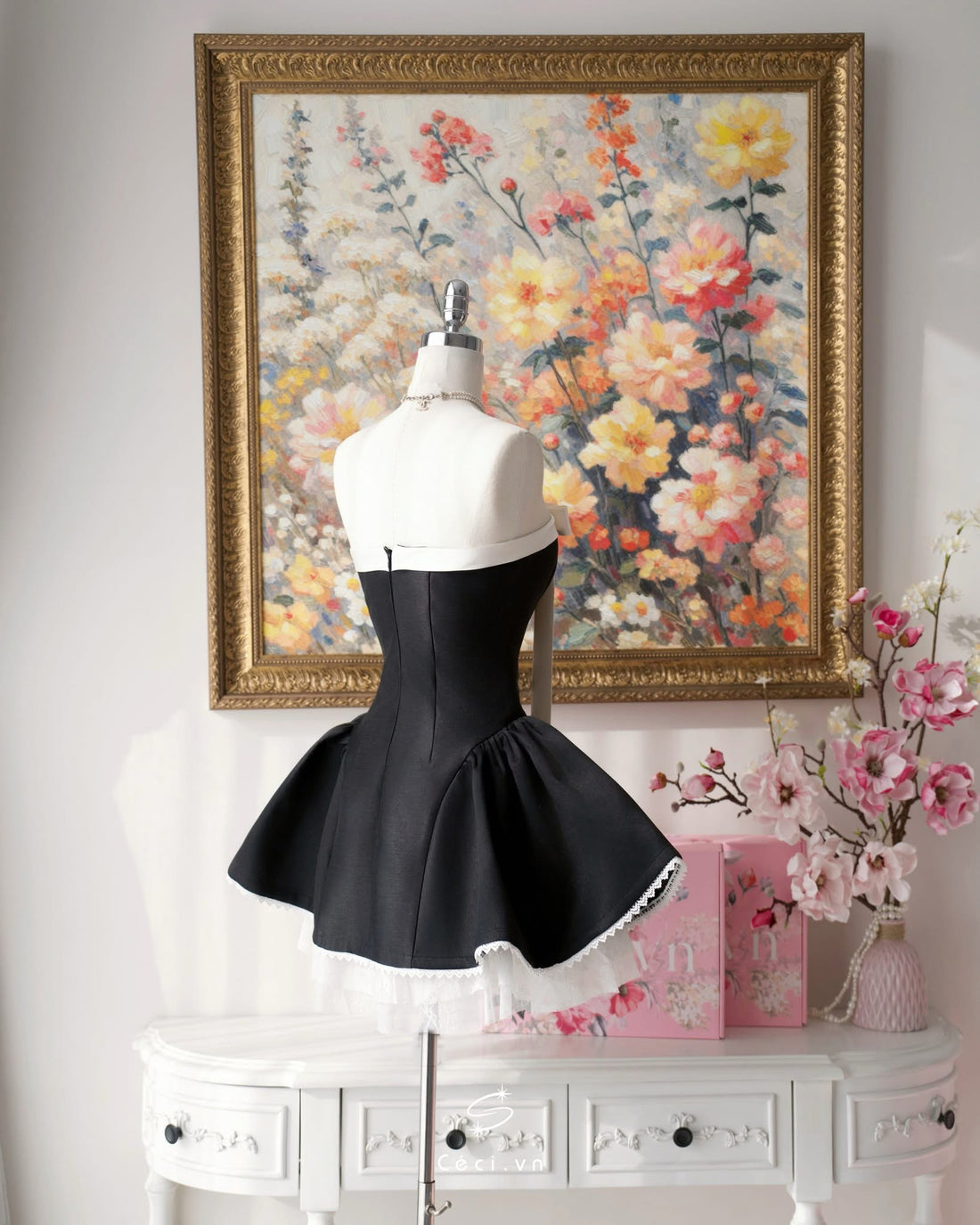 Ceci Alissa Tafta Dress (Black)