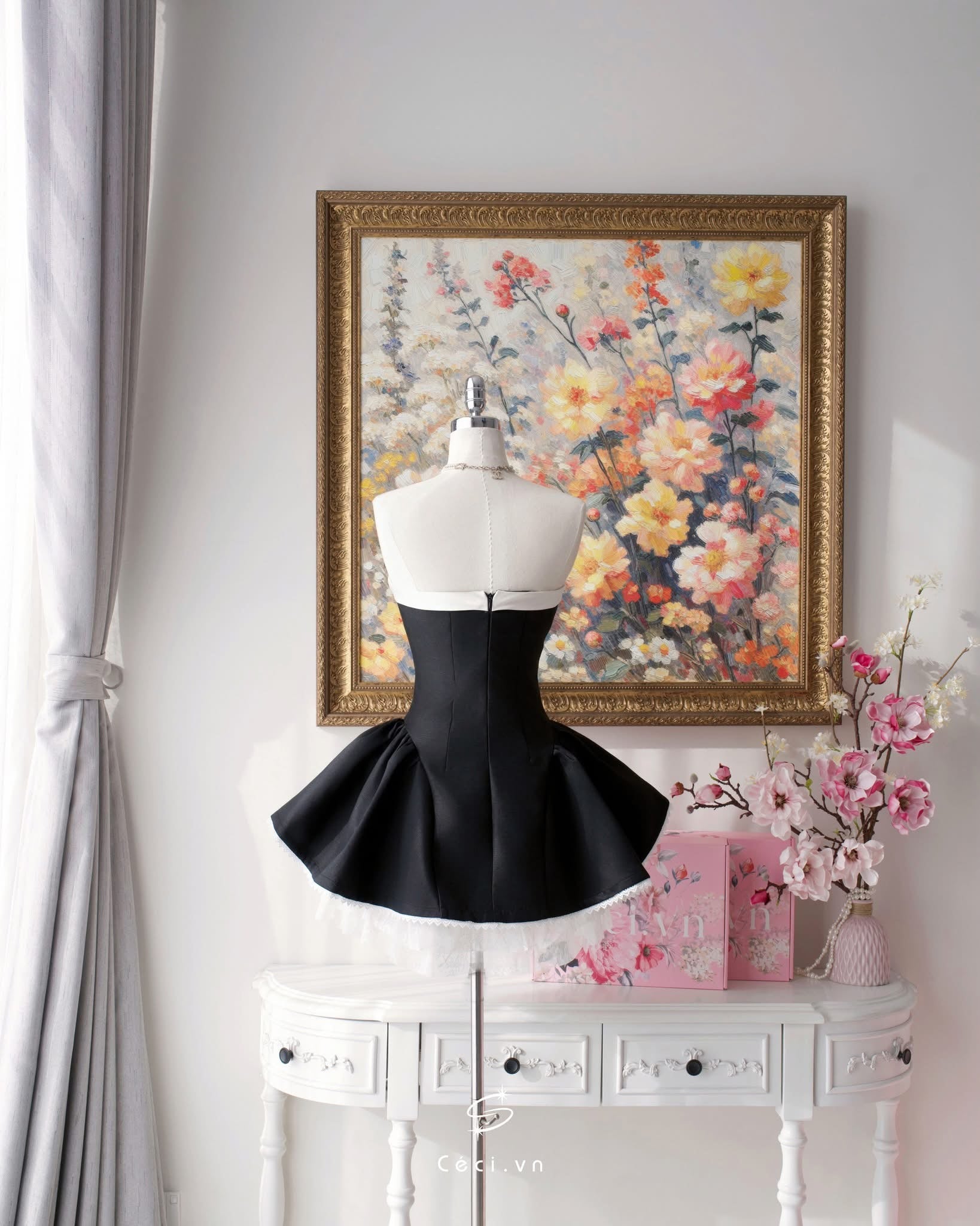 Ceci Alissa Tafta Dress (Black)