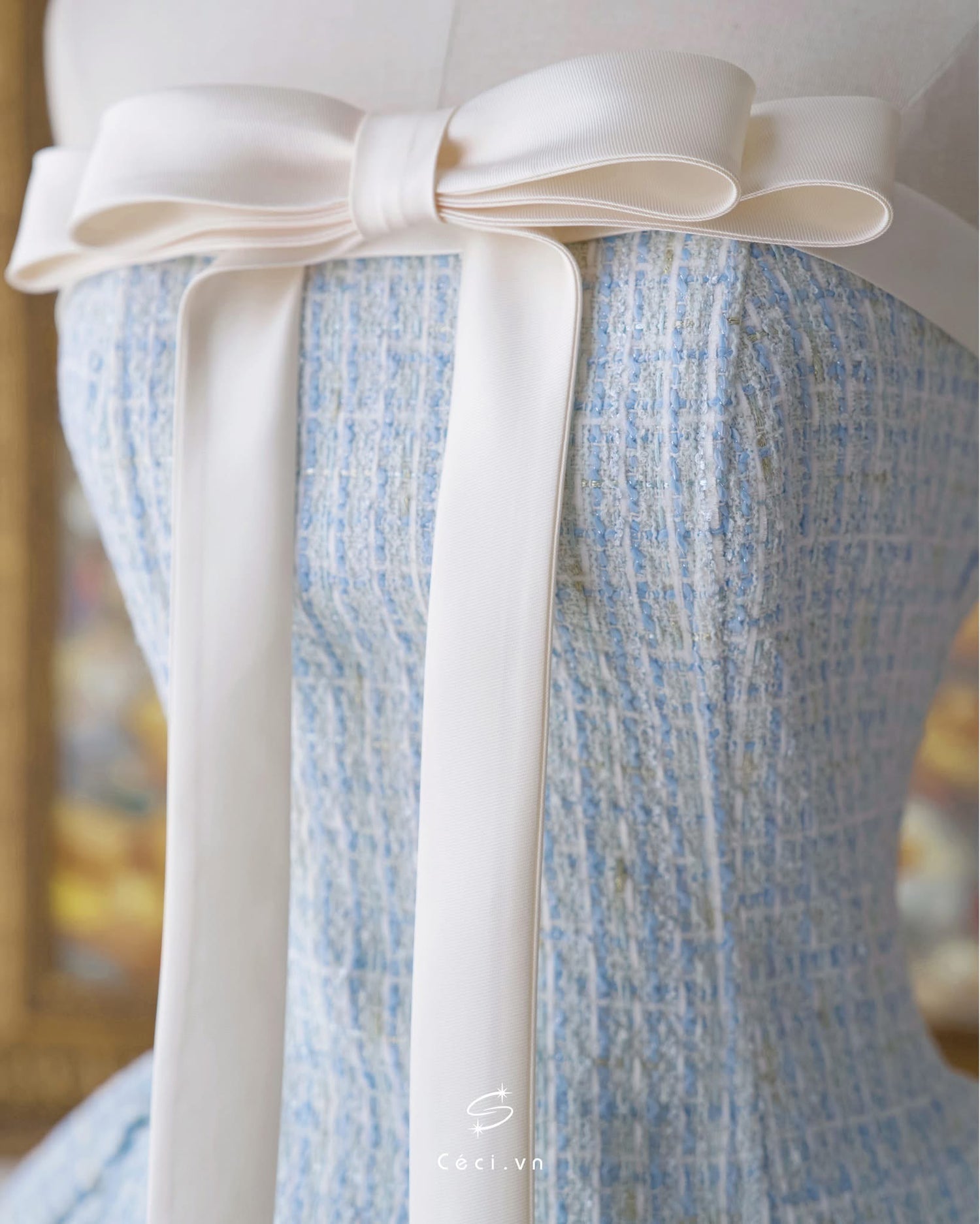 Ceci Alissa Tweed Dress (Blue)