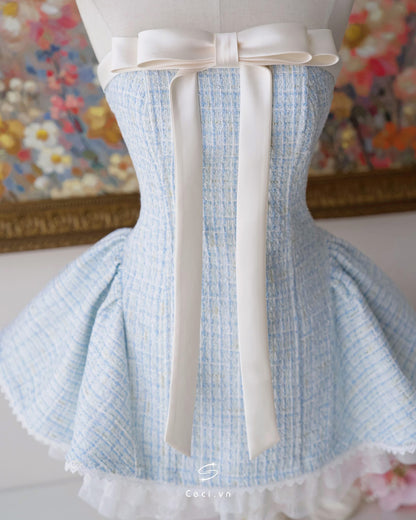 Ceci Alissa Tweed Dress (Blue)