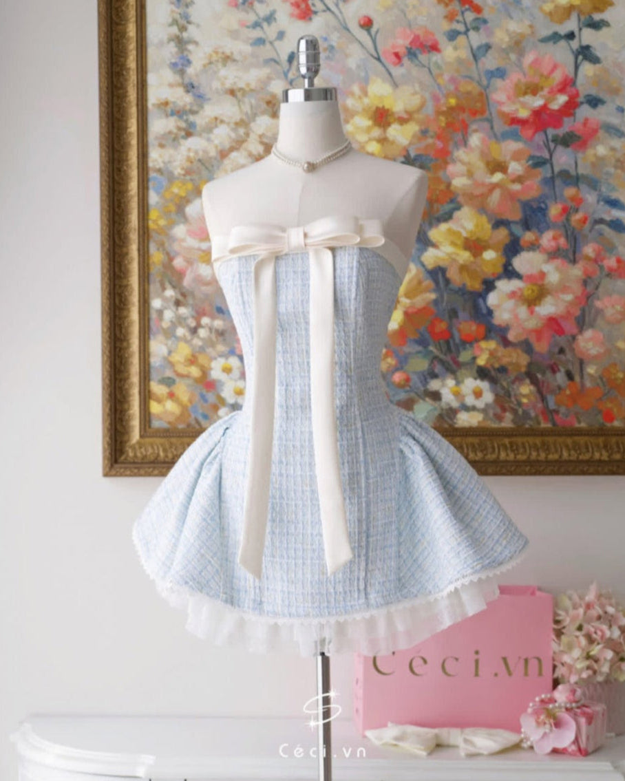 Ceci Alissa Tweed Dress (Blue)
