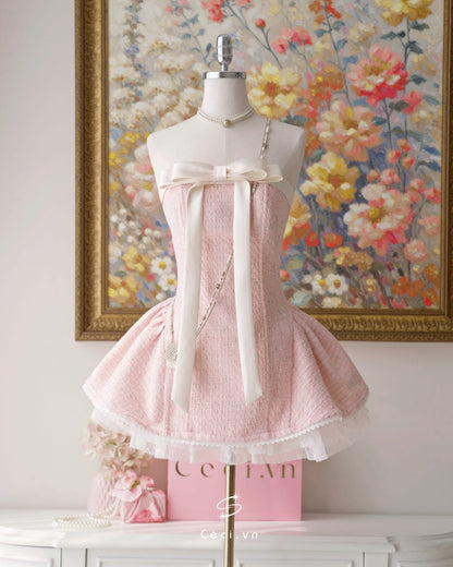 Ceci Alissa Tweed Dress (Pink)