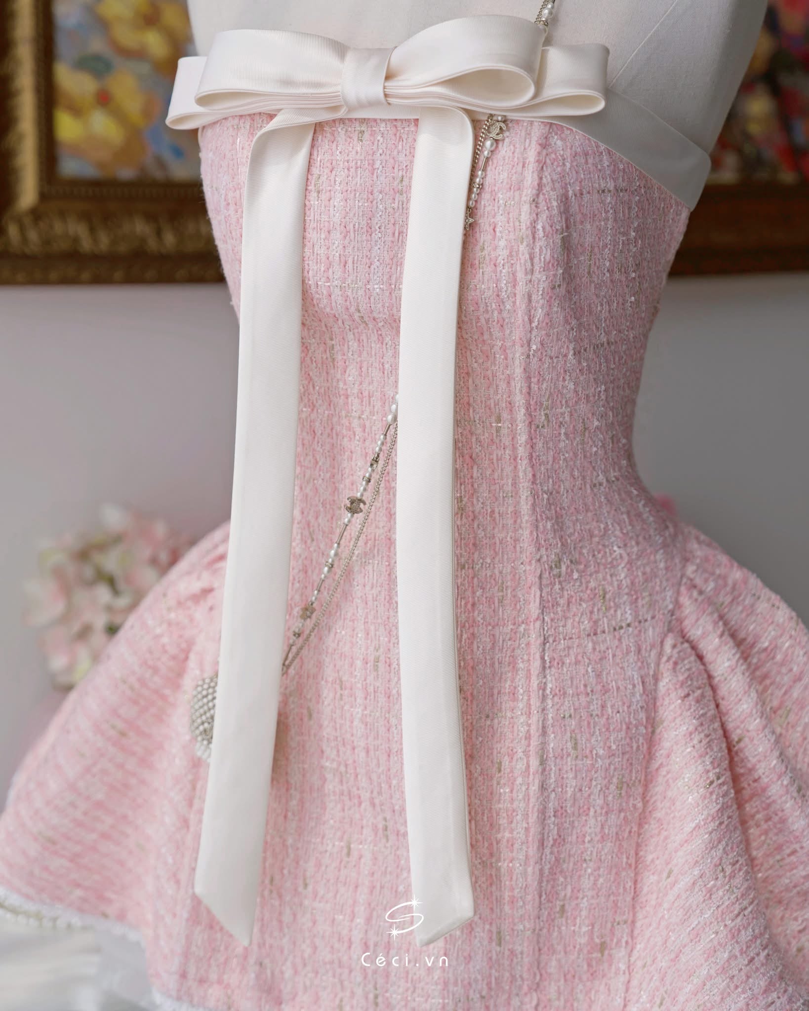 Ceci Alissa Tweed Dress (Pink)