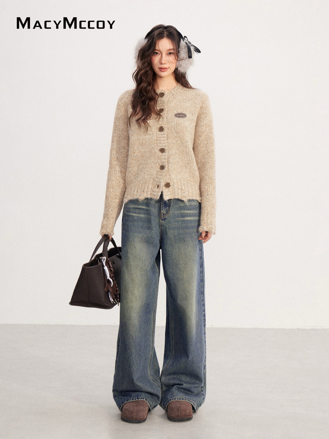 MacyMccoy MMC2025220 Colored yarn coarse needle sweater