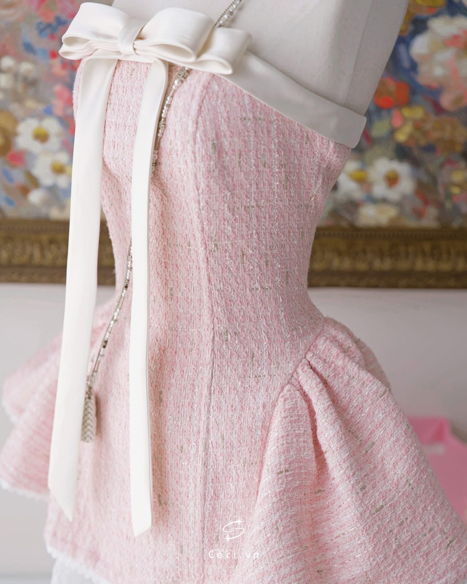 Ceci Alissa Tweed Dress (Pink)