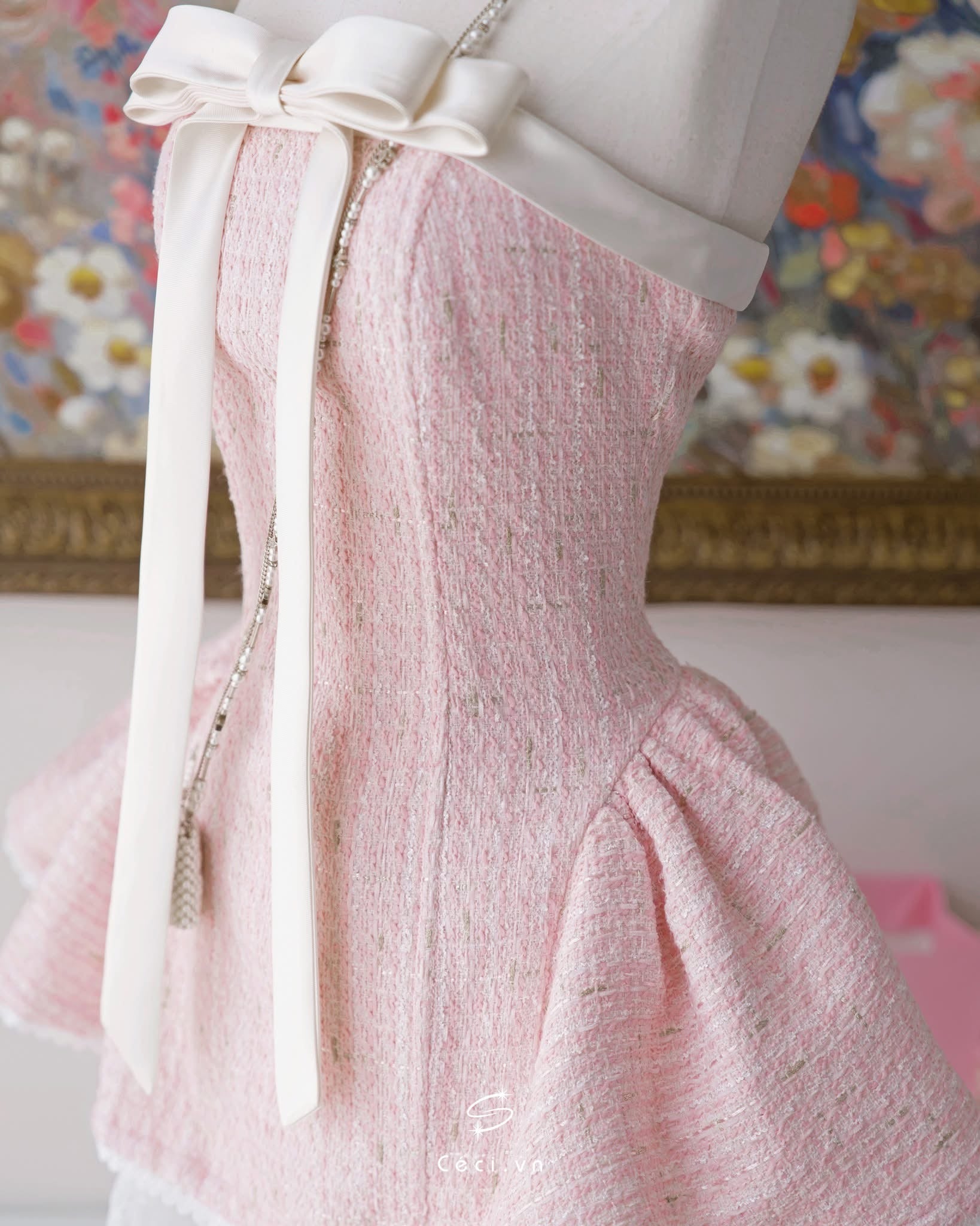 Ceci Alissa Tweed Dress (Pink)