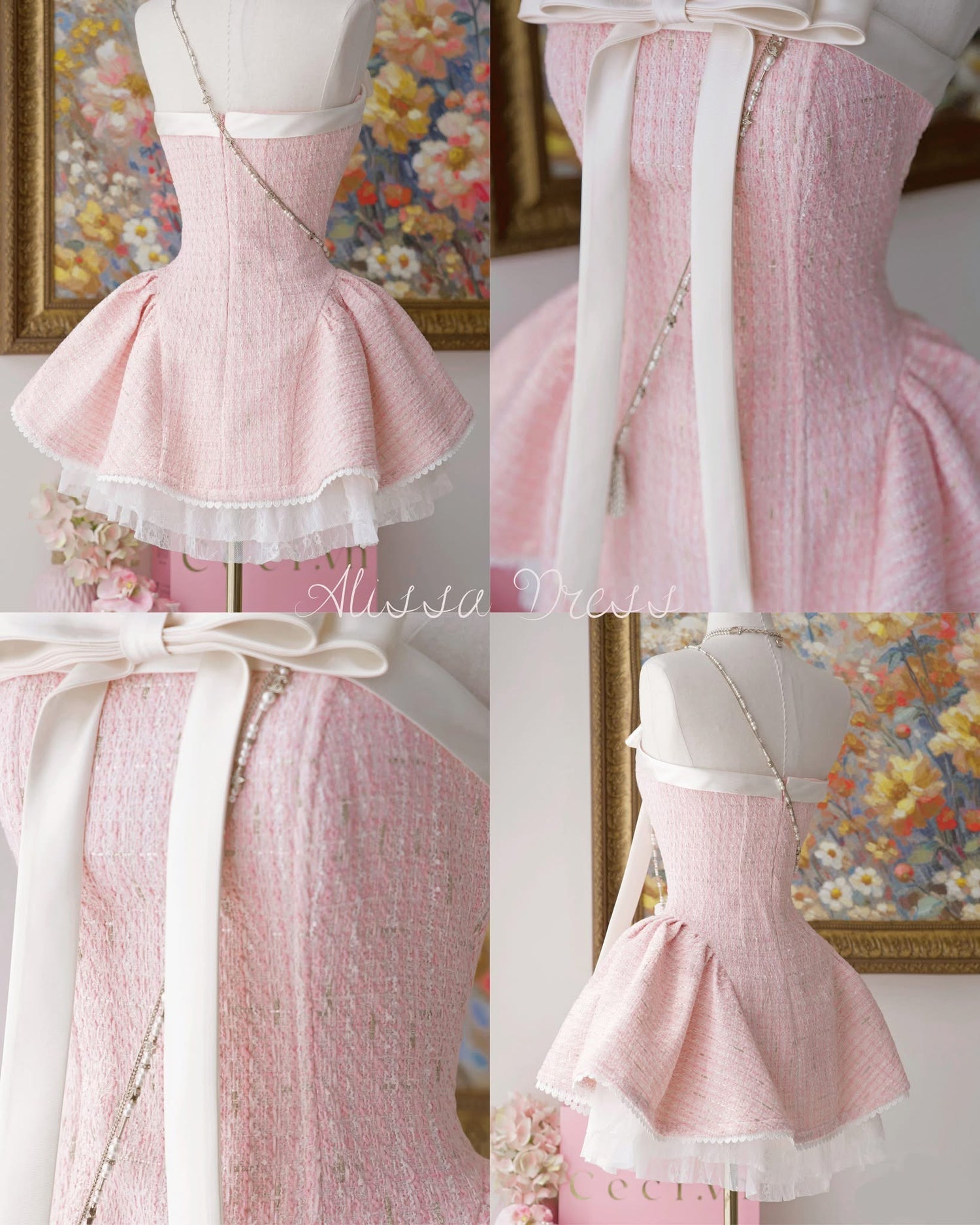 Ceci Alissa Tweed Dress (Pink)