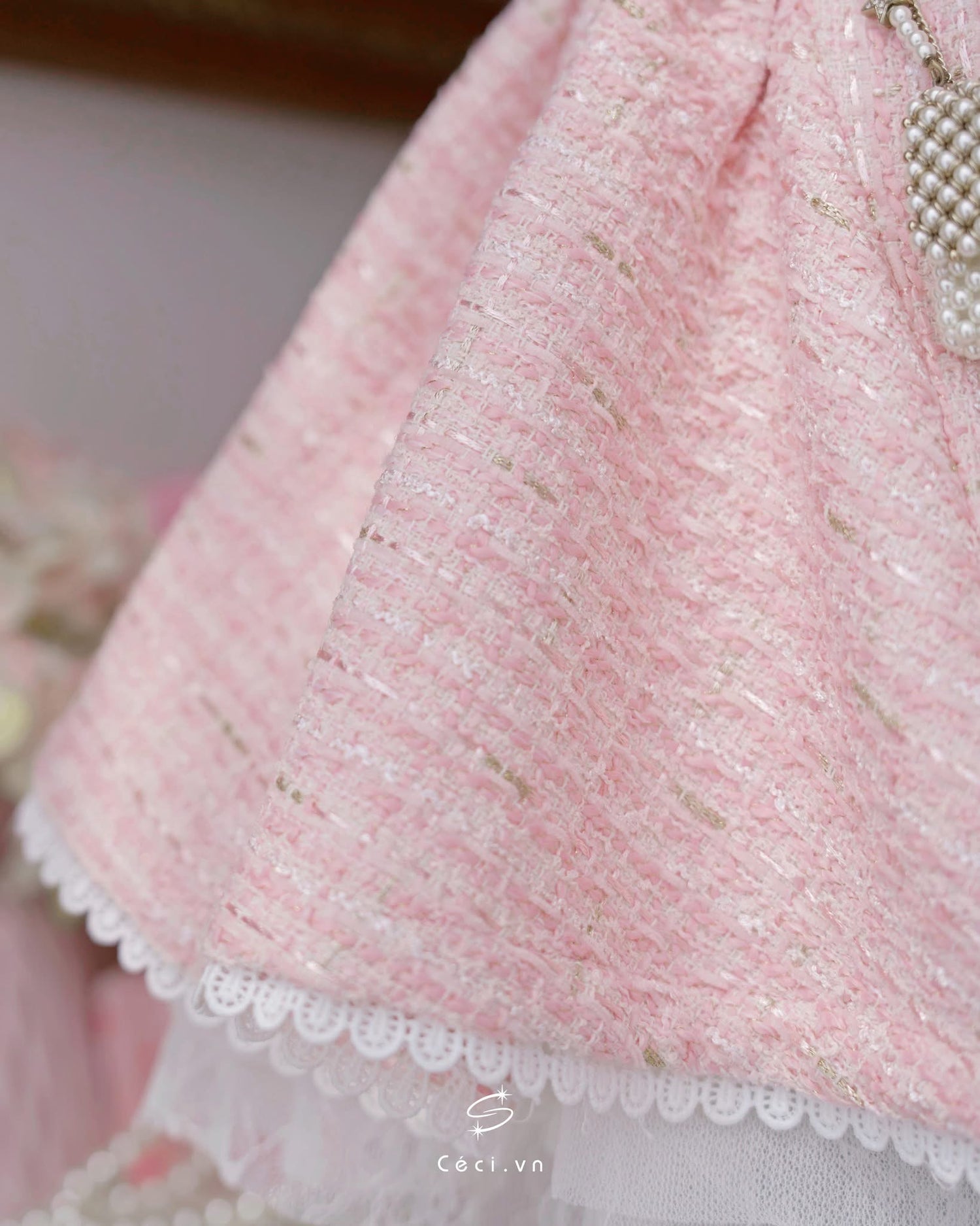 Ceci Alissa Tweed Dress (Pink)