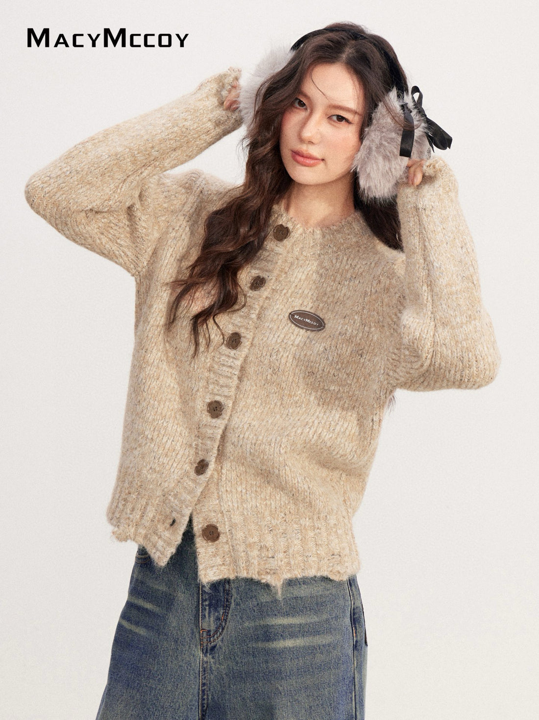 MacyMccoy MMC2025220 Colored yarn coarse needle sweater