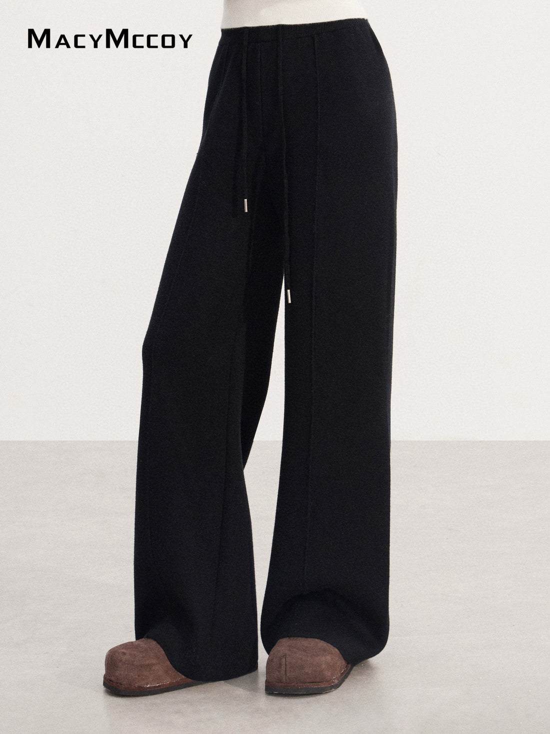 MacyMccoy MMC2025225 Velvet knitted wide leg pants