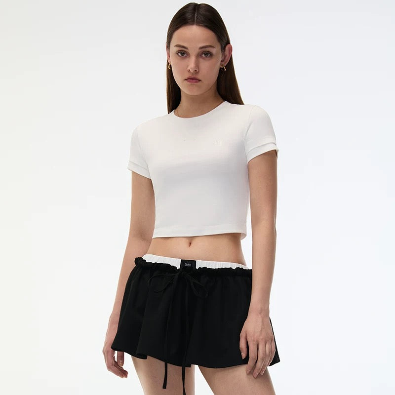 EDGII ED25SS6002 Fake two-piece short sleeves top (2color)