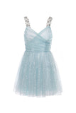 Wardrobes by chen Blue Beaded Sequin Dress