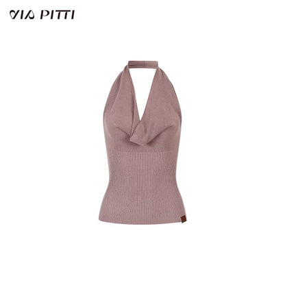 VIA PITTI VIABK451 Heavy duty woolen collar vest + shirt set