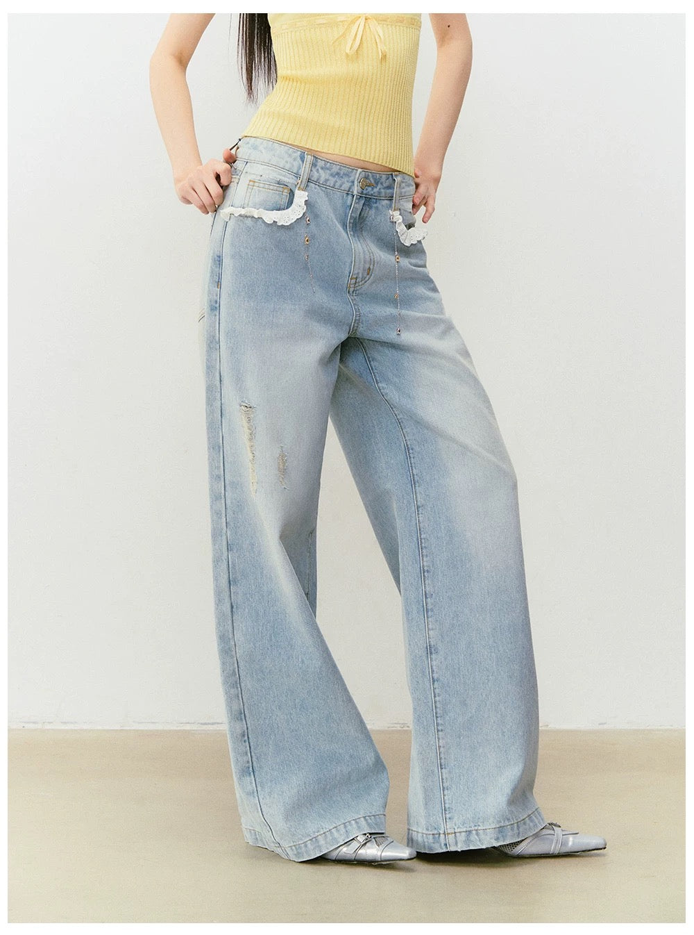 VIA PITTI VIABP446 Lace retro jeans