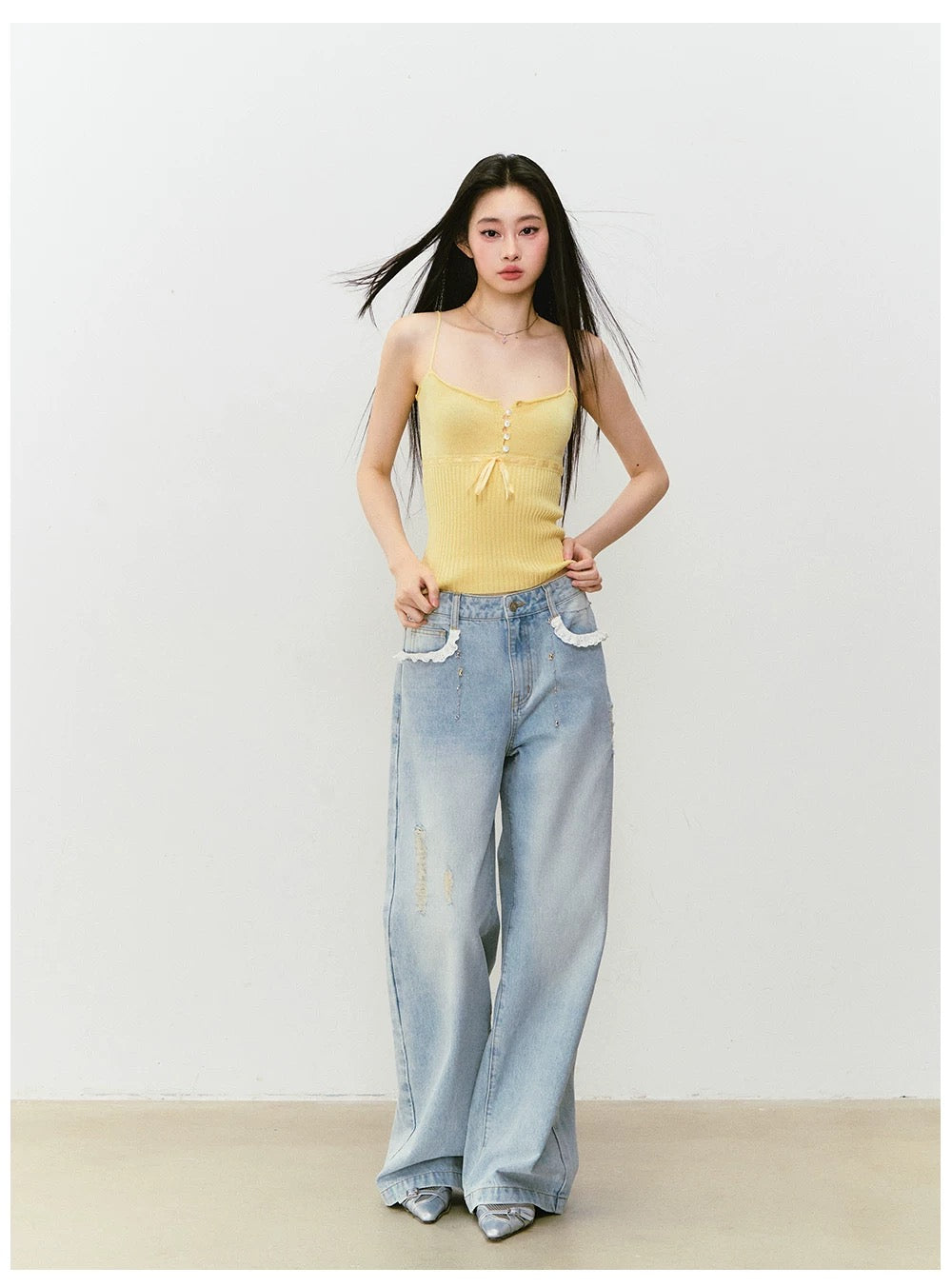 VIA PITTI VIABP446 Lace retro jeans