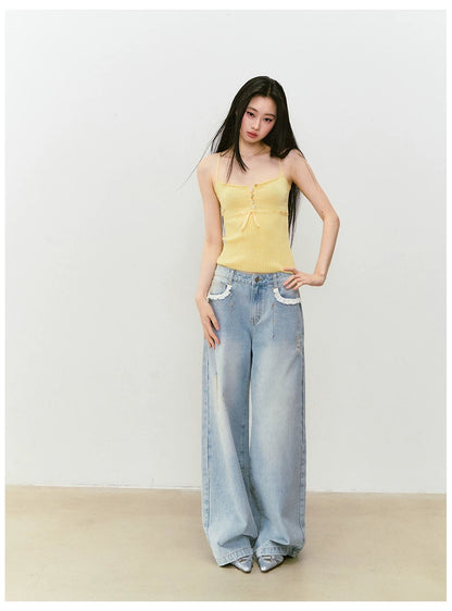 VIA PITTI VIABP446 Lace retro jeans