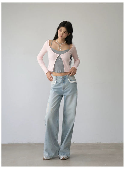 VIA PITTI VIABP446 Lace retro jeans