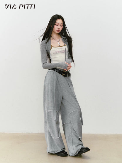 VIA PITTI VIABP387 Color blocking loose straight sweatpants