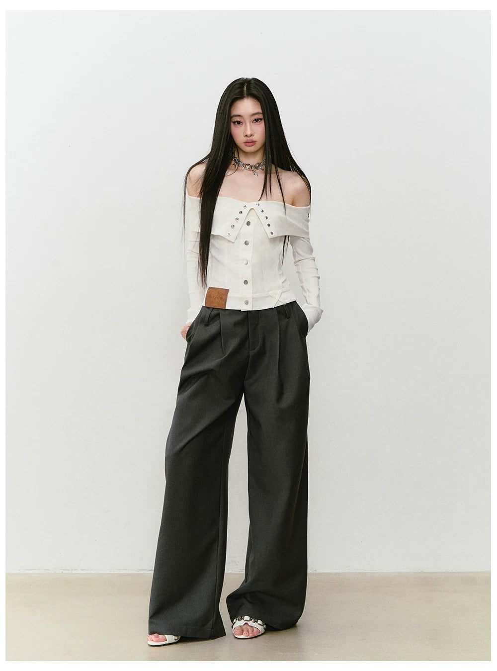 VIA PITTI VIAAA029 Casual wide leg suit pants