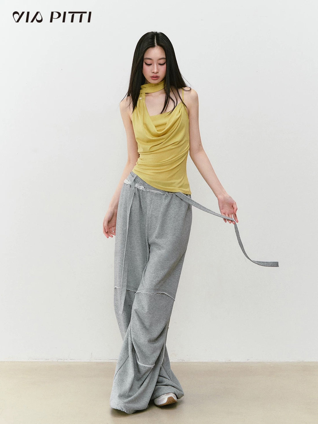 VIA PITTI VIABTP377 Strap up collar tank top